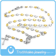 Fashion High Quality Shiny Stainless Steel Catholic Rosary Necklace Serenity Prayer Necklace Virgin Mary Crucifix Prayer Beads